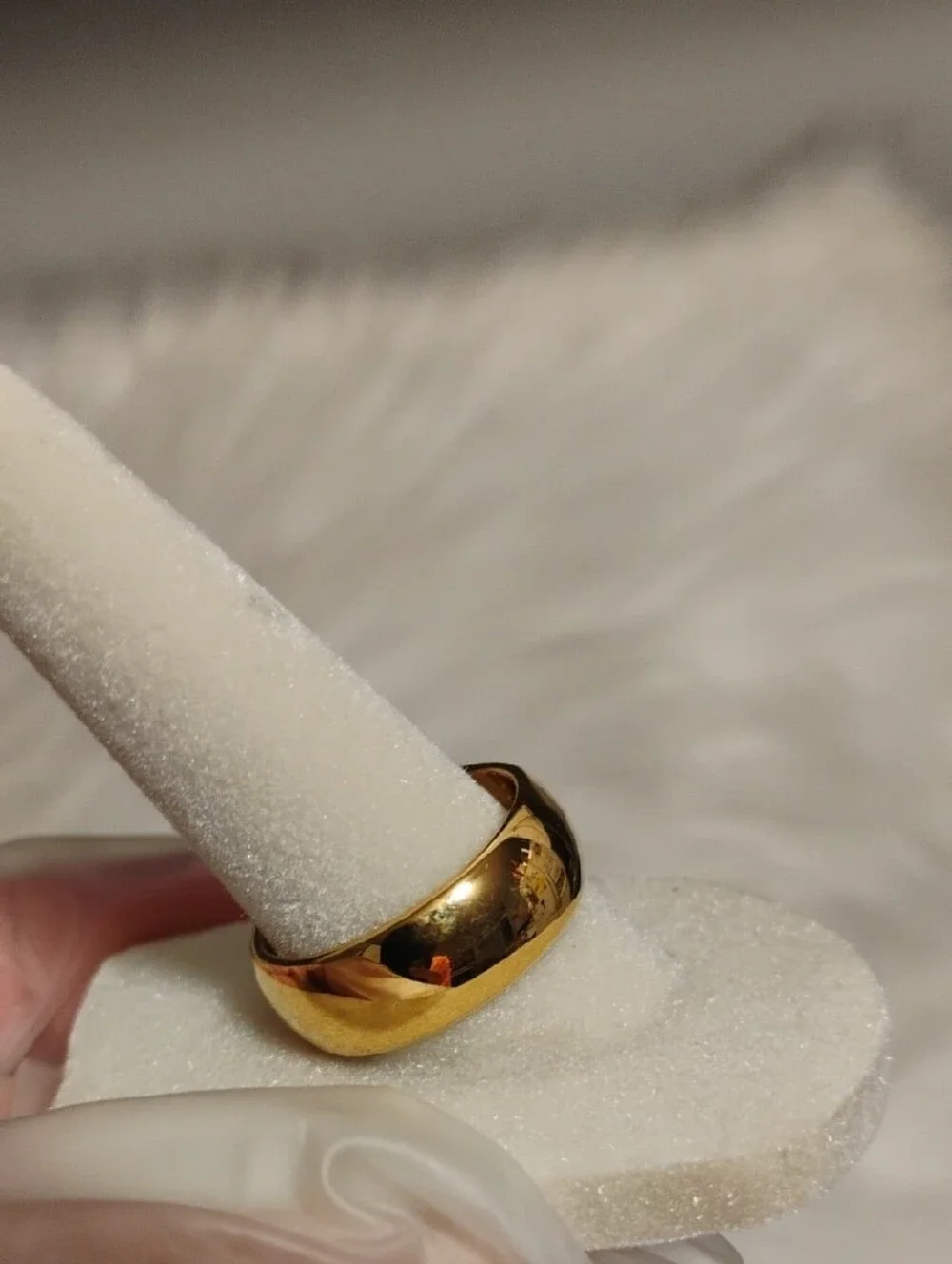 Tungsten Carbide High Polished Comfort Fit Gold Dome Band Ring Unisex